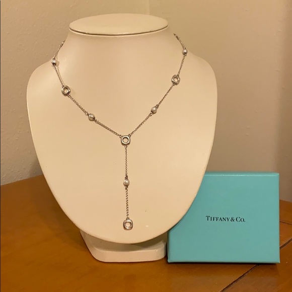Tiffany & Co. Silver & Pearl Cushion Necklace - Picture 2 of 8
